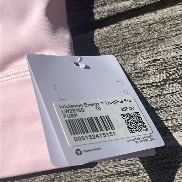 lululemon athletica Lululemon Energy Longline Bra Size 10 Flush Pink FUSP NWT - Picture 5 of 9